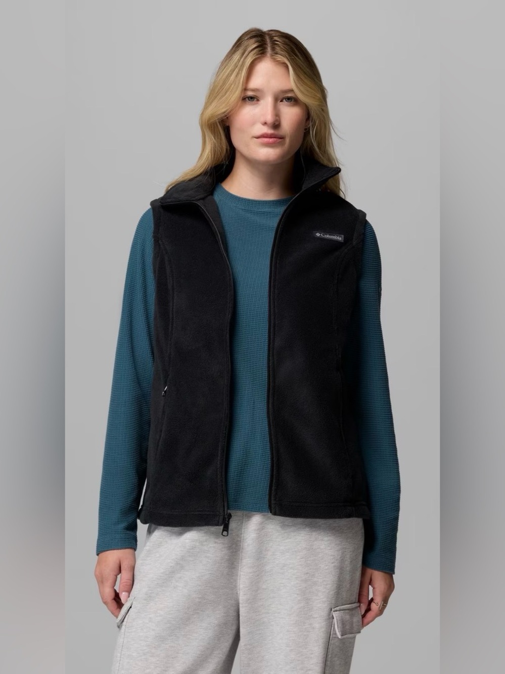 Columbia Women’s Benton Springs Black Fleece Outerwear Hiking Fall Outdoor Vest